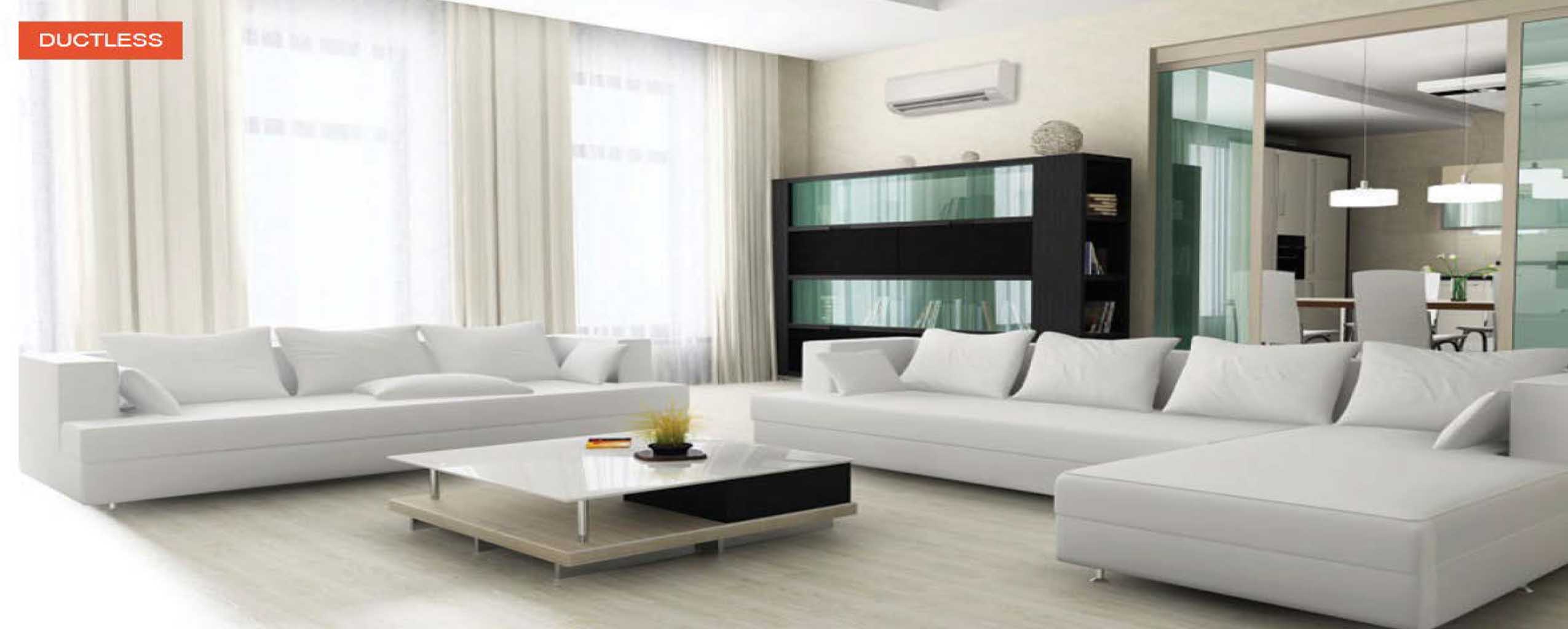picture of a living room with a ductless mini split system
